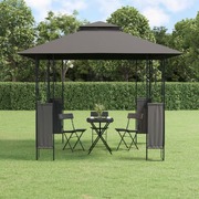 Roofed Elegance: Anthracite Steel Gazebo for Perfect Outdoor Retreats