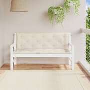 Garden Bench Cushions 2 pcs Cream White Oxford Fabric
