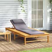 Contemporary Sun Lounger with Dark Grey Relaxing Seating Modern Living 