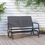 Elegance in Motion: Black Textilene & Steel Garden Glider Bench