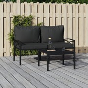 Ultimate Comfort in Steel: The Grey Cushioned Garden Chairs 2Pcs