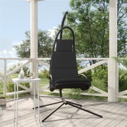Outdoor Haven: Cushioned Dark Grey Swing Chair - Crafted with Steel & Oxford Fabric