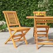 Nature's Retreat: Solid Wood Teak Folding Garden Chairs (Set of 2)