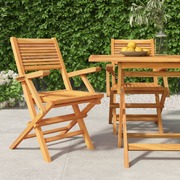 Solid Wood Folding Garden Chairs: 2-Piece Teak Delight