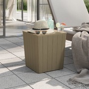 Natural Elegance Redefined: Light Brown Polypropylene Garden Table with Detachable Lid