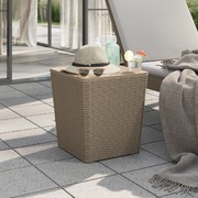 Transformative Garden Essential: Light Brown Polypropylene Table with Removable Lid