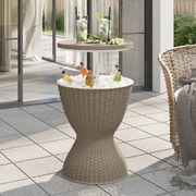 Elevate Your Entertaining: Light Brown Polypropylene 3-in-1 Ice Cooler Table