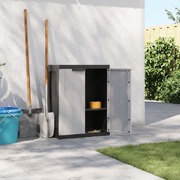 Grey and Black Outdoor Storage Cabinet