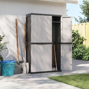 Outdoor Storage Cabinet Grey and Black PP