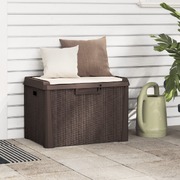 Garden Storage Box with Seat Cushion Brown