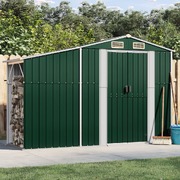 Natural Haven: Green Galvanised Steel Garden Shed 