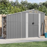 Modern Oasis: Grey Galvanised Steel Garden Shed