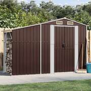 Rustic Oasis: Brown Galvanised Steel Garden Shed