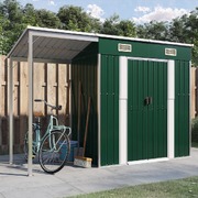 Garden Shed with Extended Roof Green Steel