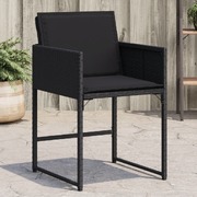 Garden Chairs with Cushions 4 pcs Black