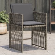 Garden Chairs with Cushions 4 pcs Grey Poly Rattan Comfort