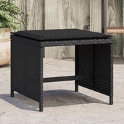 Garden Stools with Cushions 4 pcs Black Poly Rattan