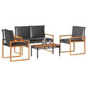 Contemporary 4 Piece Garden Lounge Set Patio Setup Garden Leisure 