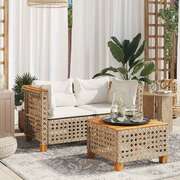 Garden Sofa Set with Cushions Modular Sofa 8 Piece Beige Poly Rattan