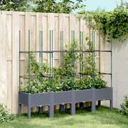 Garden Planter with Trellis Grey PP
