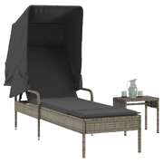 Contemporary Sun Lounger with Canopy and Indoor Outdoor Use Summer 