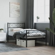 Black-Metal Bed Frame with Headboard and Footboard