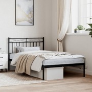 Metal Bed Frame with Headboard(Black) King Single