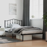 Metal Bed Frame with Headboard -Black King Single