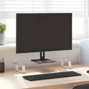 White Tempered Glass and Metal Monitor Stand



