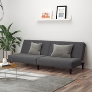2-Seater Sofa Bed Dark-Grey Velvet
