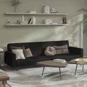 2-Seater Sofa Bed Black-Velvet