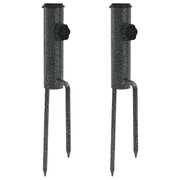 Parasol Stands with Spikes 2 pcs Galvanised Steel