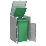 Wheelie Bin Storage for Single Bin Rubbish Trash Can Shed Grey Steel