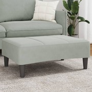 Chic Light Grey Velvet Footstool: Ideal for Living Rooms and Bedrooms