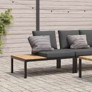 Refined Garden Bench with Cushions Black Lounge Area Home Comfort 