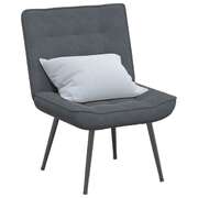 Relaxing Chair with a Stool Dark Grey Velvet armchair with stool