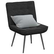 Relaxing Chair with a Stool Armchair Ottoman Footrest Black Velvet
