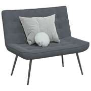 Bench End of Bed Ottoman Bench Seating Foot Stool Dark Grey Velvet