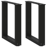 Sleek U-Shaped Black Steel Coffee Table Legs 2 pcs for a Stylish