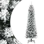 Artificial Slim Christmas Tree with Flocked Snow Xmas Tree PVC and PE