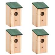 Bird House Nesting Box Wood 4 pcs