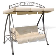 Outdoor Swing Chair / Bed Canopy Patterned Arch Sand White