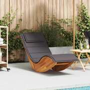 Refined Rocking Sun Lounger with Cushion Indoor Outdoor Use Evening 