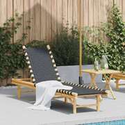 Durable Sun Lounger with Black Woven Home Use Modern Living 
