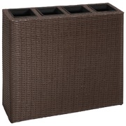 Garden Rectangle Rattan Planter Set Brown