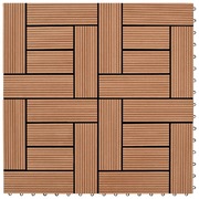 Decking Tiles WPC 1 sqm Brown 11 pcs 