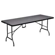 Folding Garden Table Black HDPE Imitation Rattan