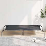 Elevated dog bed with breathable black Textilene mesh and strong steel frame