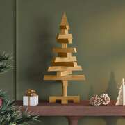 Classic Christmas Trees with Stand Brown 60cm Solid pine wood - Premium