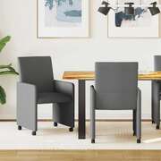 Stylish Dining Chairs 2 pcs Dark grey Fabric - Sleek Modern Look